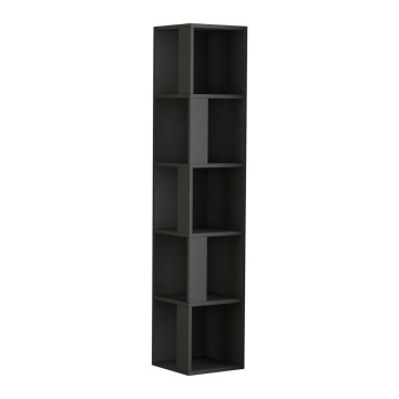 Kotična knjižna omara Anthracite top 5 polic 31,4x31,4x158,9