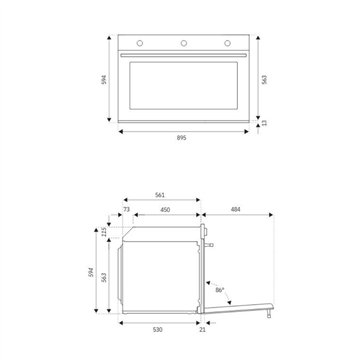 Bertazzoni F909PROEKN 90 cm vgradna maxi pečica večnamenska ogljikova barva razred A