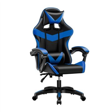 Gaming fotelj črno modri PVC - Udobje in oblikovanje