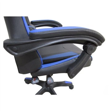 Gaming fotelj črno modri PVC - Udobje in oblikovanje