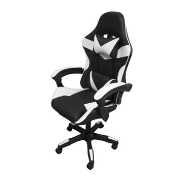 Gaming fotelj črno-beli PVC - Udobje in oblikovanje