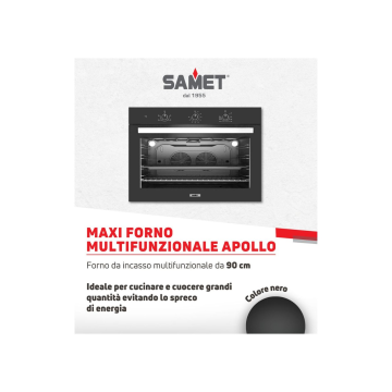 Maxi pečica prostornine 100 litrov črna 90 cm - Samet Apollo