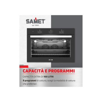 Maxi pečica prostornine 100 litrov črna 90 cm - Samet Apollo