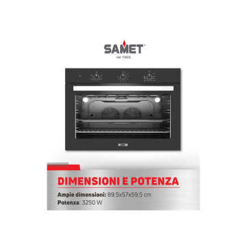 Maxi pečica prostornine 100 litrov črna 90 cm - Samet Apollo