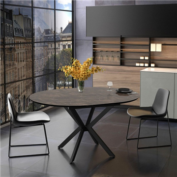 DOBOK MIZA Z BELIM SIJAJEM IN ČRNIM GABROM Ø110+35 CM