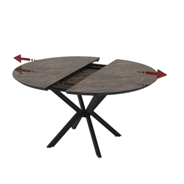 DOBOK MIZA Z BELIM SIJAJEM IN ČRNIM GABROM Ø110+35 CM