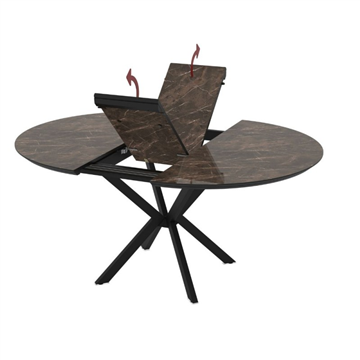 DOBOK MIZA Z BELIM SIJAJEM IN ČRNIM GABROM Ø110+35 CM