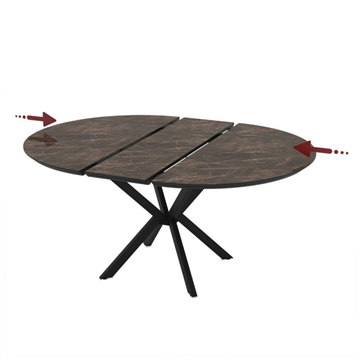 DOBOK MIZA Z BELIM SIJAJEM IN ČRNIM GABROM Ø110+35 CM