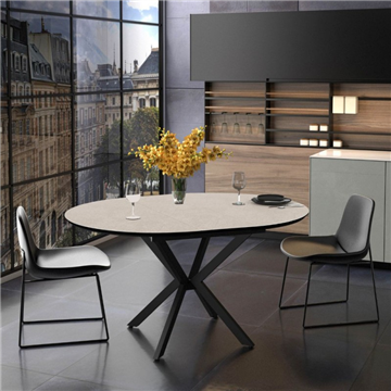 DOBOK MIZA S SIJAJNIM VRHOM CASHEMIR IN ČRNIM GABROM Ø110+35 CM