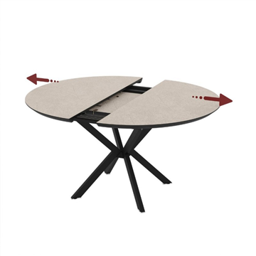 DOBOK MIZA S SIJAJNIM VRHOM CASHEMIR IN ČRNIM GABROM Ø110+35 CM