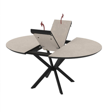 DOBOK MIZA S SIJAJNIM VRHOM CASHEMIR IN ČRNIM GABROM Ø110+35 CM