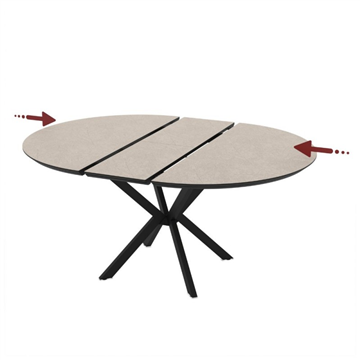 DOBOK MIZA S SIJAJNIM VRHOM CASHEMIR IN ČRNIM GABROM Ø110+35 CM