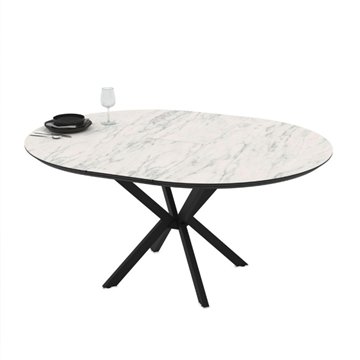 DOBOK MIZA Z MAT MARMORNIM UČINKOM IN ČRNIM GABROM Ø110+35 CM)