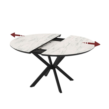 DOBOK MIZA Z MAT MARMORNIM UČINKOM IN ČRNIM GABROM Ø110+35 CM)