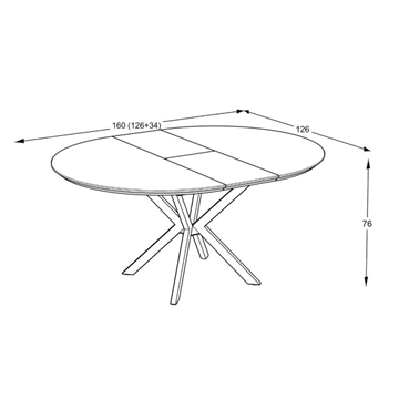 DOBOK MIZA Z MAT MARMORNIM UČINKOM IN ČRNIM GABROM Ø110+35 CM)