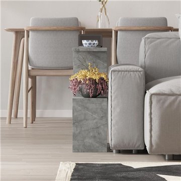 Homemania siva mizica za kavo 60x19,5x60H - Sodoben dizajn in vsestranskost v enem kosu pohištva