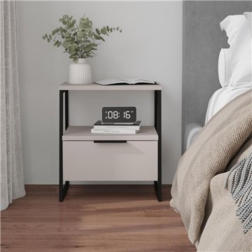 Nočna omarica Pal sand 45x41x50 cm - sodoben slog in funkcionalnost v prefinjenem dizajnu