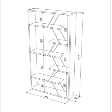 Tars bela knjižna omara 84x24x157H RF1603242