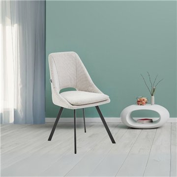 Sedia con cuscino imbottito tessuto ecrù Blauss