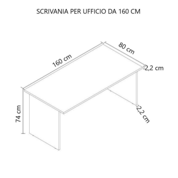 Pisarniška miza 160x80 cm jilm in beli jesen - Leski