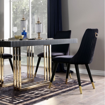 Eleganten in sodoben jedilni stol iz črnega žameta - Simphony
