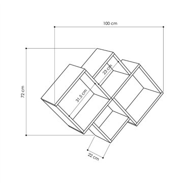 Mensola Oyo con 4 scomparti - Funzionalità e design in finitura Sandstone