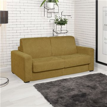 Divano letto 3 posti Kriog tessuto Barrel48 senape 200x98x86h