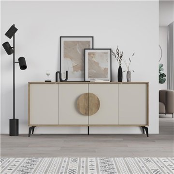 Madia 4 ante Gora180 colore noce e sandstone 180x35,6x82