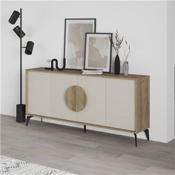Madia 4 ante Gora180 colore noce e sandstone 180x35,6x82
