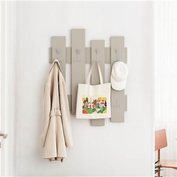 Appendiabiti a muro Wave 8 ganci colore sandstone