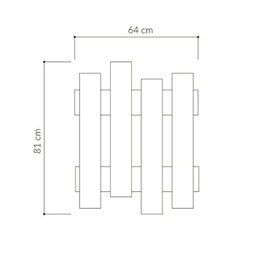 Appendiabiti a muro Wave 8 ganci colore sandstone