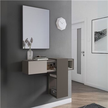 Mobile ingresso sospeso Mog grigio cobalto e cashmere con specchio