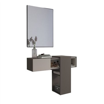 Mobile ingresso sospeso Mog grigio cobalto e cashmere con specchio