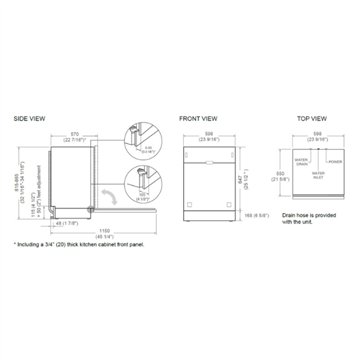 Lavastoviglie incasso a scomparsa totale Bertazzoni DW60S2IEPDV 12 coperti classe E