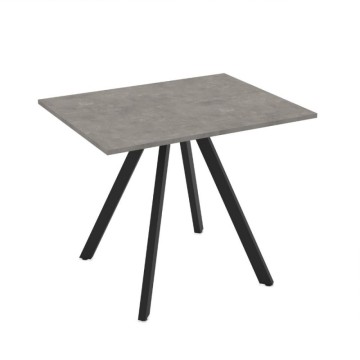 Fiksna miza hrast in črne noge 90x70 cm - Olli | Toscohome