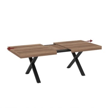 Raztegljiva miza s hrastovim vrhom iz MDF in črnimi nogami 180x100x76H Anglija