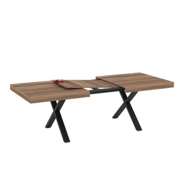 Raztegljiva miza s hrastovim vrhom iz MDF in črnimi nogami 180x100x76H Anglija