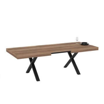 Raztegljiva miza s hrastovim vrhom iz MDF in črnimi nogami 180x100x76H Anglija