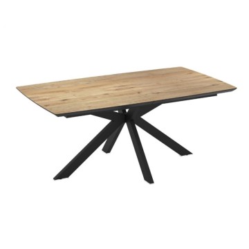 Raztegljiva miza hrastov vrh in črno podnožje 180/240x100x76H Verano