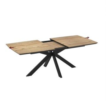 Raztegljiva miza hrastov vrh in črno podnožje 180/240x100x76H Verano