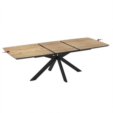 Raztegljiva miza hrastov vrh in črno podnožje 180/240x100x76H Verano