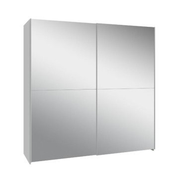 Garderoba 2 drsna zrcalna vrata 190x61x190,5H bela barva Elio