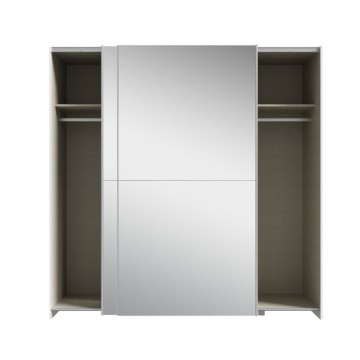 Garderoba 2 drsna zrcalna vrata 190x61x190,5H bela barva Elio