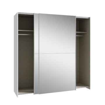 Garderoba 2 drsna zrcalna vrata 190x61x190,5H bela barva Elio