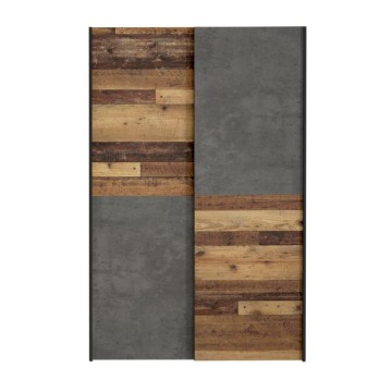 Garderoba 2 drsna vrata 120x42x190,5H barva hrast in cementno siva Zeno