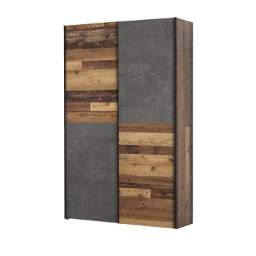 Garderoba 2 drsna vrata 120x42x190,5H barva hrast in cementno siva Zeno