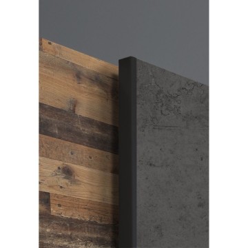 Garderoba 2 drsna vrata 120x42x190,5H barva hrast in cementno siva Zeno