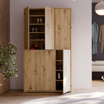 Večnamenska garderobna omara 6 vrat 109x35x192 hrast barva Medea