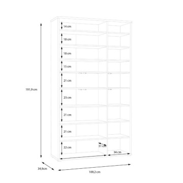 Večnamenska garderobna omara 6 vrat 109x35x192 hrast barva Medea