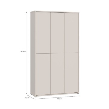 Večnamenska omara 6 vrat 109x35x192 kašmir barva Medea